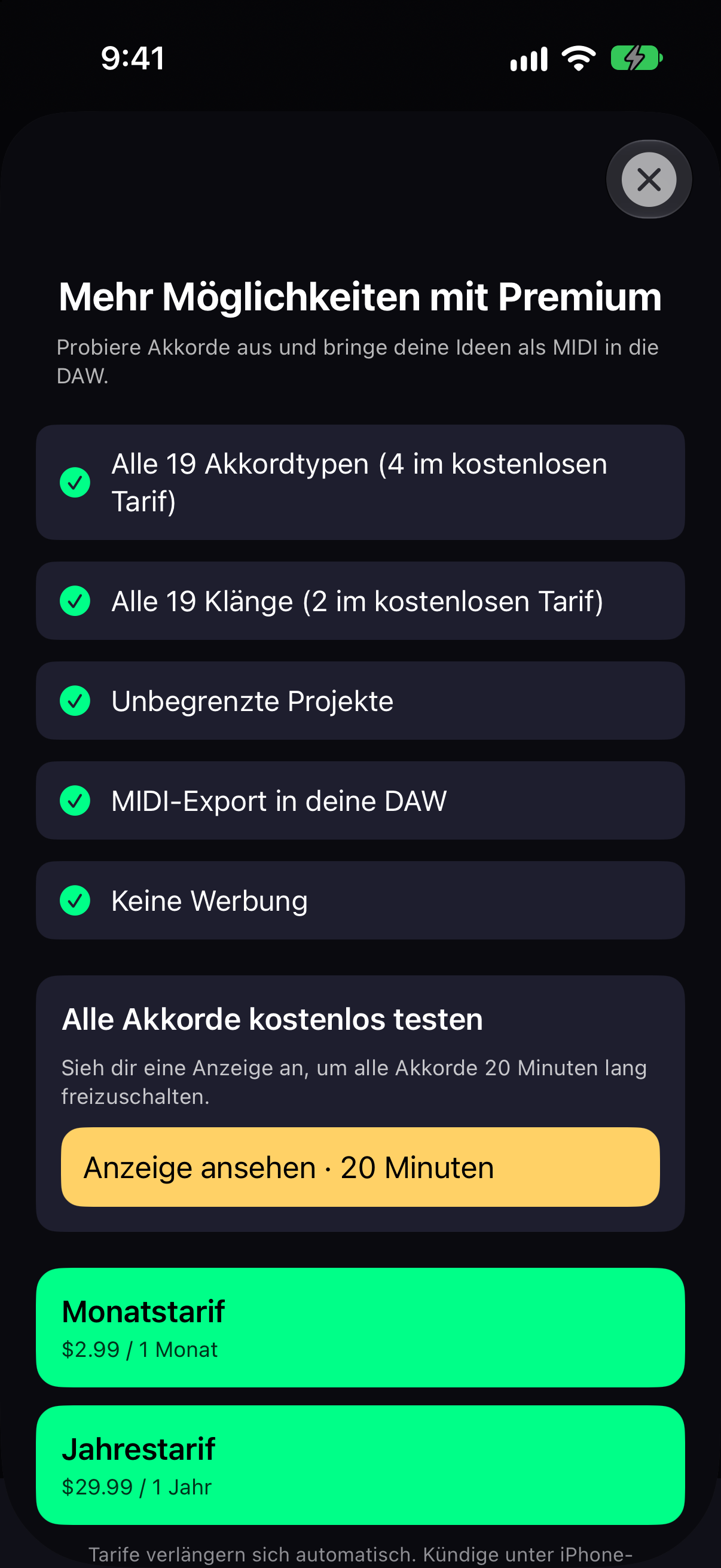 App-Bildschirmfotos