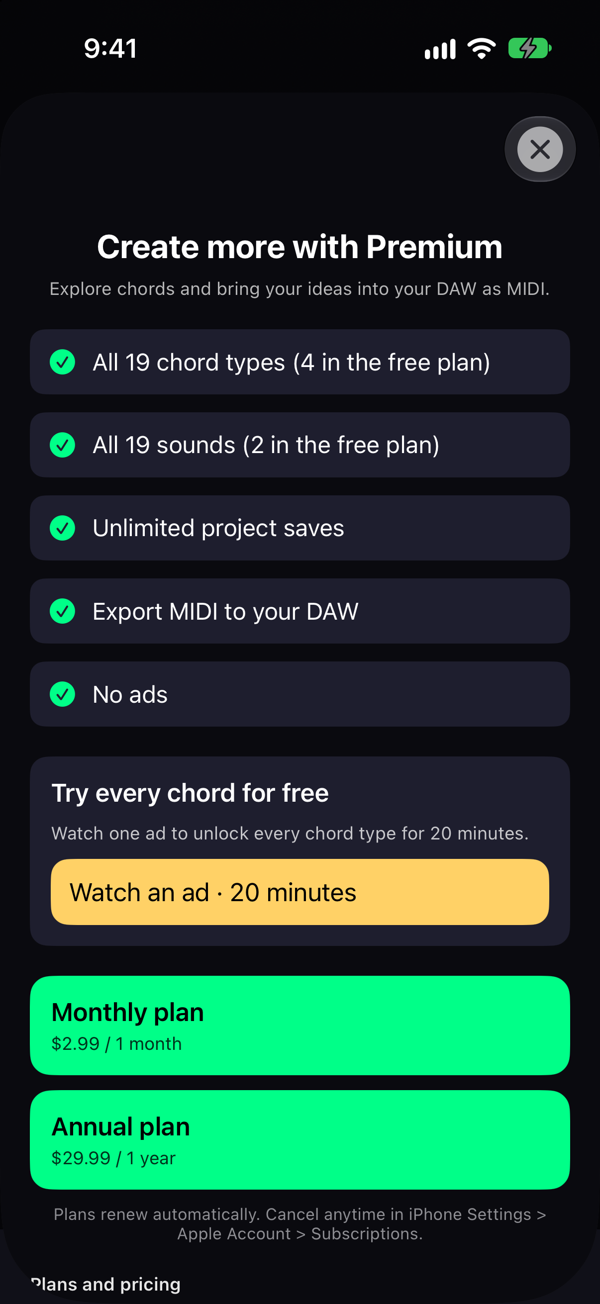 App screenshots